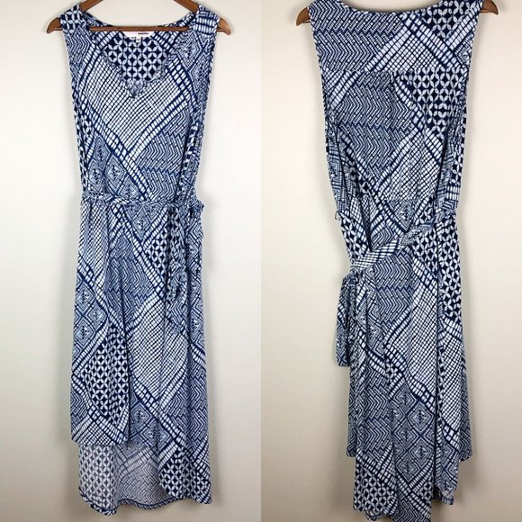 Sonoma Navy & White Shibori Print High Low Dress - Picture 3 of 7